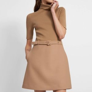 Theory Combo Dress in Bistretch Wool in Tweed